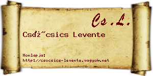 Csócsics Levente névjegykártya