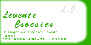 levente csocsics business card